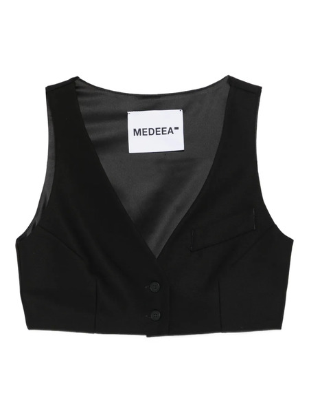  Medeea Button Pocket Vest - Black 