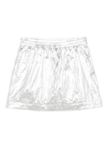  Medeea Elasticated-waist Mini Skirt - Silver 