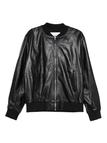  Medeea Leather Bomber Jacket - Black 