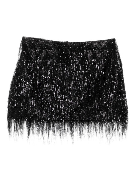  Medeea Loose-threads Mini Skirt - Black 