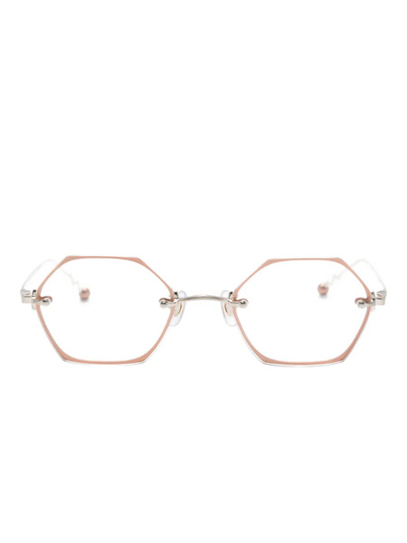  Megane And Me Geo Geometric-frame Glasses - Silver 
