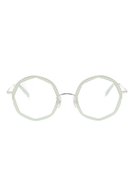  Megane And Me Geometric-frame Glasses - Green 