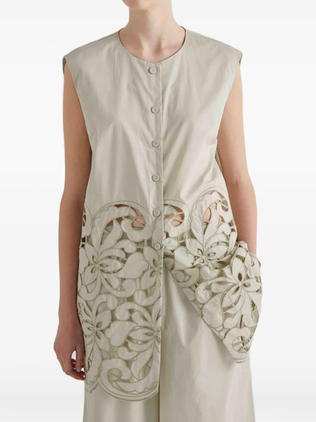  Meimeij Floral Cut-out Blouse - Neutrals 