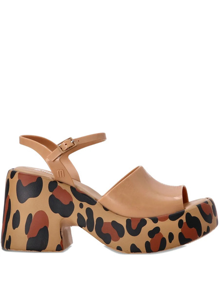  Melissa 90mm Lina Leopard-print Platform Sandals - Neutrals 