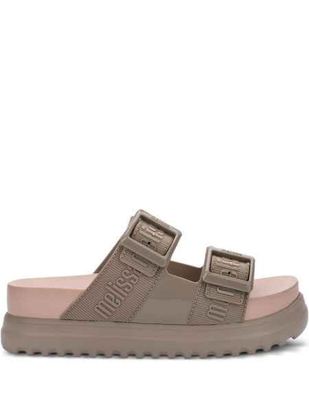  Melissa Platform Double-strap Slides - Neutrals 