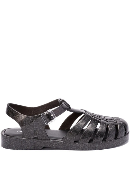  Melissa Possession Glitter Slides - Black 