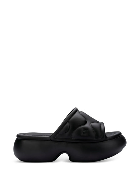  Melissa Puff Platform Slides - Black 