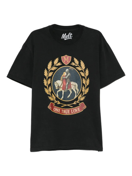  Melt Cotton Printed T-shirt - Black 