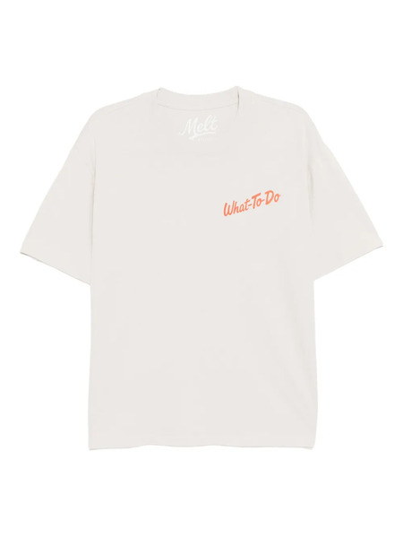  Melt Slogan-print T-shirt - Neutrals 
