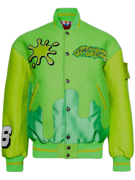 Members Of The Rage Oversized Varsity Jacket - Green 