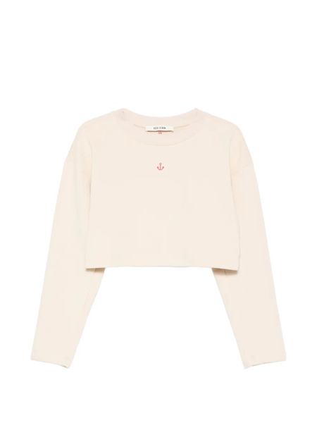  Merci Anchor-print Cropped Sweatshirt - Neutrals 