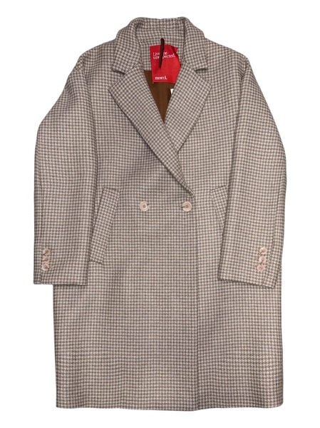  Merci Double-breasted Houndstooth Coat - Neutrals 