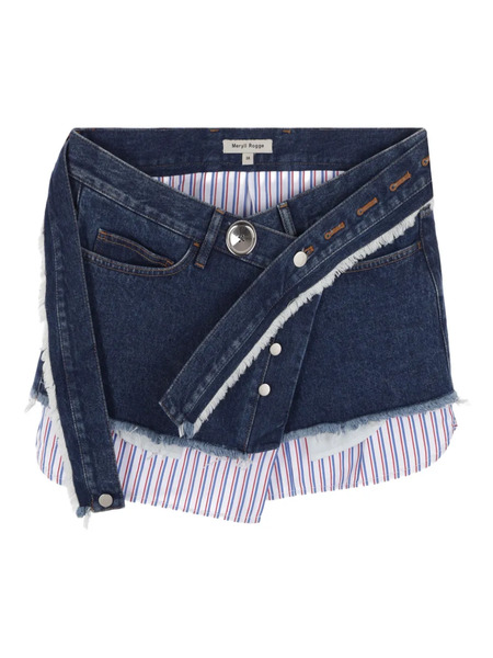  Meryll Rogge Belted Denim Skirt - Blue 