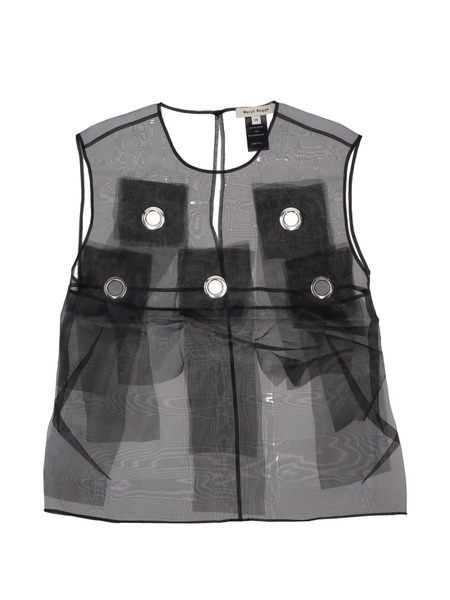  Meryll Rogge Eyelets Fringes Top - Black 