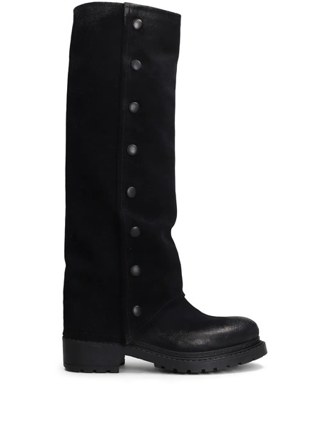  Metisse Button-details Knee-high Boots - Black 