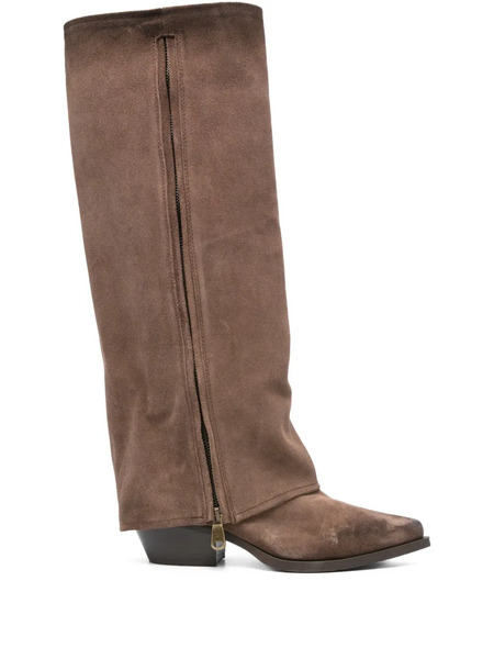  Metisse 50mm Side-zip Pointed-toe Boots - Brown 