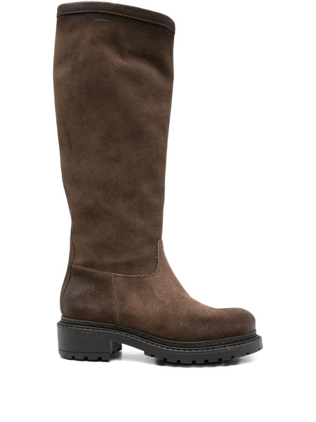  Metisse 40mm Suede Leather Knee-high Boots - Brown 