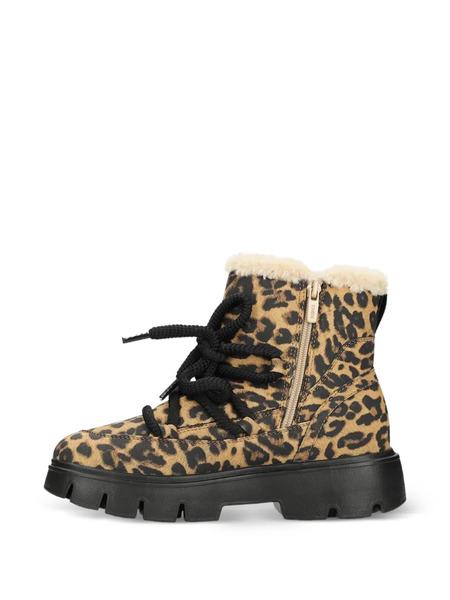  Mexx Leopard-print Lace-up Ankle Boots - Brown 