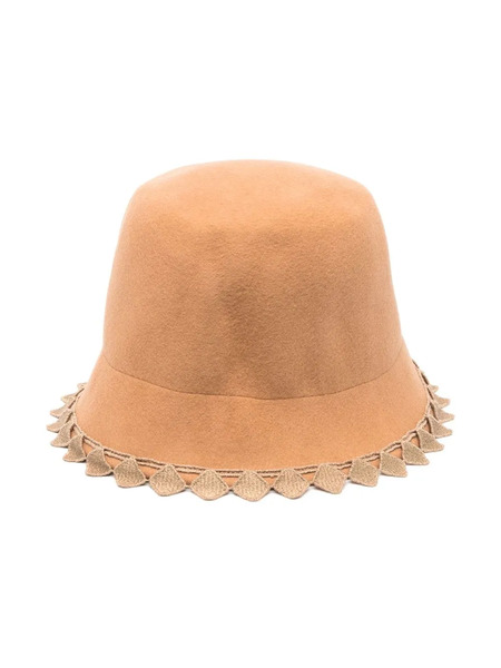  Mi Mi Sol Geometric-trim Wool Bowler Hat - Neutrals 