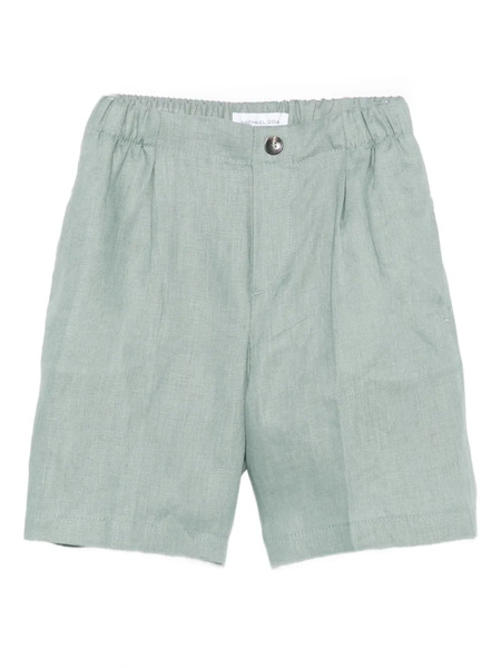  Michael Coal Pleat-detail Linen Shorts - Green 