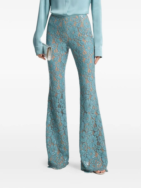  Michael Kors Collection Embroidered Flared Trousers - Blue 