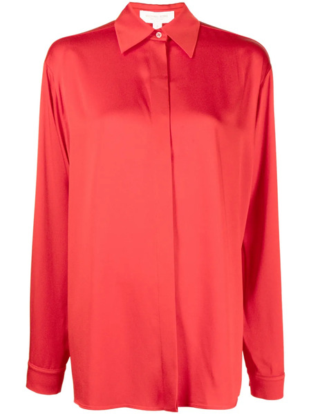  Michael Kors Collection Pointed-collar Long-sleeve Shirt - Red 