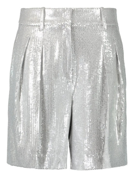  Michael Kors Collection Sequinned Tailored Shorts - Silver 