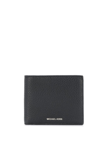  Michael Kors Greyson Pebbled Billfold Wallet - Black 