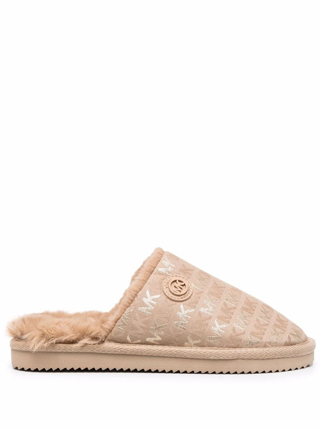  Michael Kors Janis Monogram-print Slippers - Neutrals 