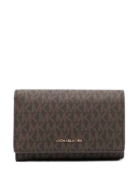  Michael Kors Logo Lettering Long Wallet - Brown 