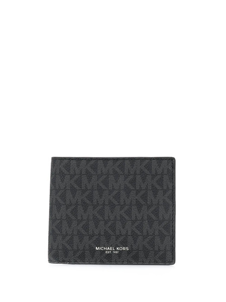  Michael Kors Logo Print Billfold Wallet - Black 