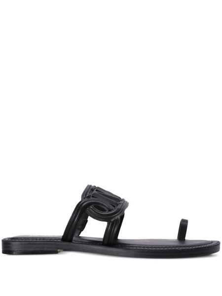  Michael Michael Kors Alma Leather Sandals - Black 