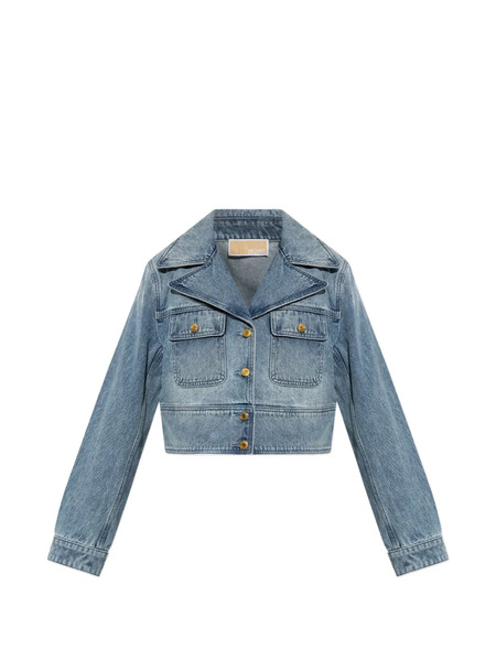  Michael Michael Kors Button Cropped Jacket - Blue 