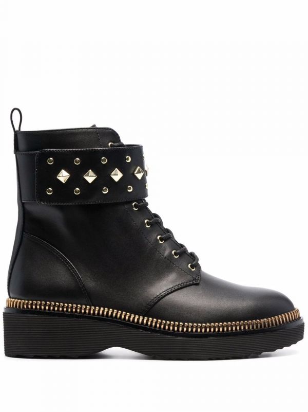  Michael Michael Kors Haskell Spike-strap Leather Boots - Black 
