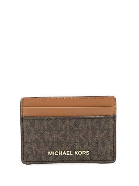  Michael Michael Kors Jet Set Monogram Cardholder - Brown 