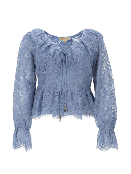  Michael Michael Kors Lace Ruffled Top - Blue 
