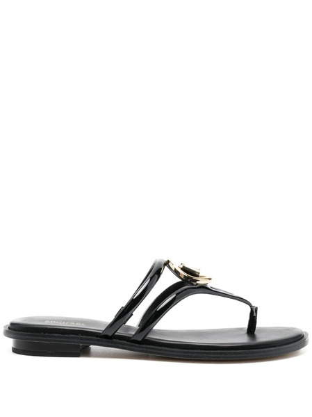  Michael Michael Kors Logo-plaque Thong-strap Sandals - Black 