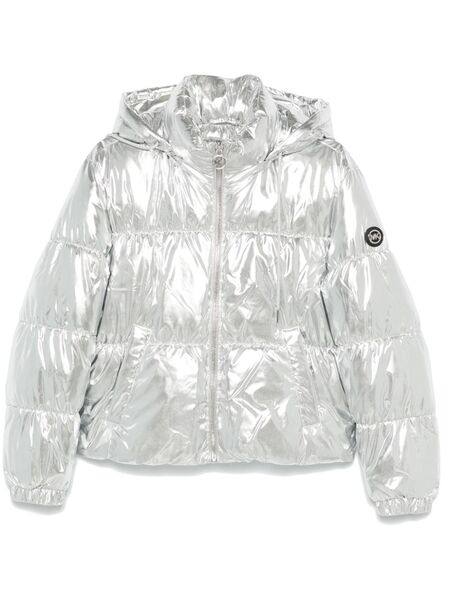  Michael Michael Kors Metallic Puffer Jacket - Silver 
