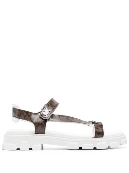  Michael Michael Kors Monogram-print Leather Sandals - Brown 