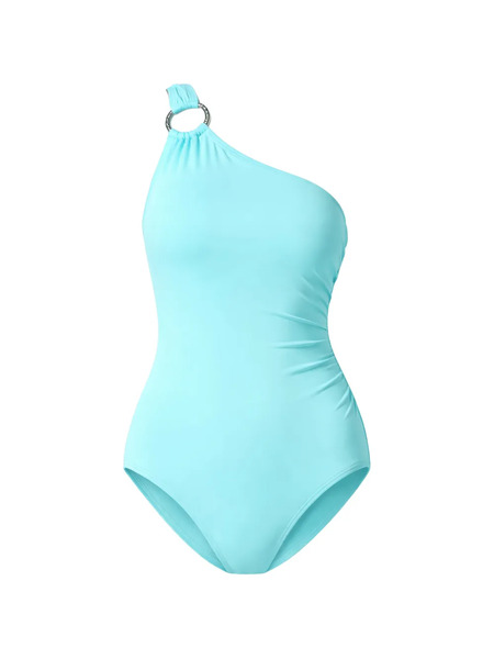  Michael Michael Kors One-shoulder Ring Swimsuit - Blue 