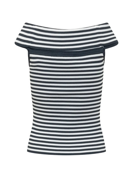  Michael Michael Kors Striped Foldover Top - Blue 
