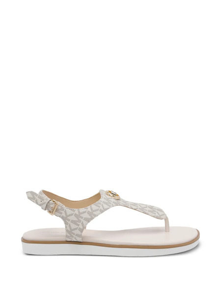  Michael Michael Kors Val Logo-plaque Round-toe Sandals - Neutrals 