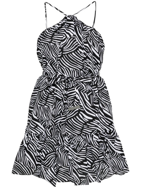  Michael Michael Kors Zebra-print Belted Mini Dress - Black 