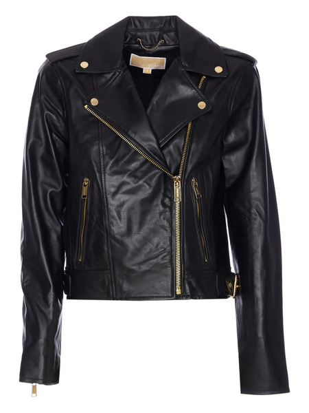  Michael Michael Kors Zip-pocket Leather Jacket - Black 