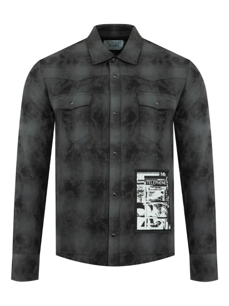  Midnight Rodeo Flannel -pached Shirt - Black 