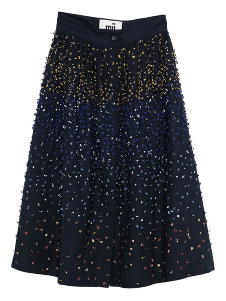  Mii Sequin-embellished Skirt - Blue 