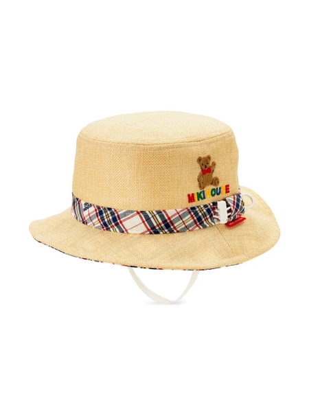  Miki House Logo-embroidered Sun Hat - Neutrals 