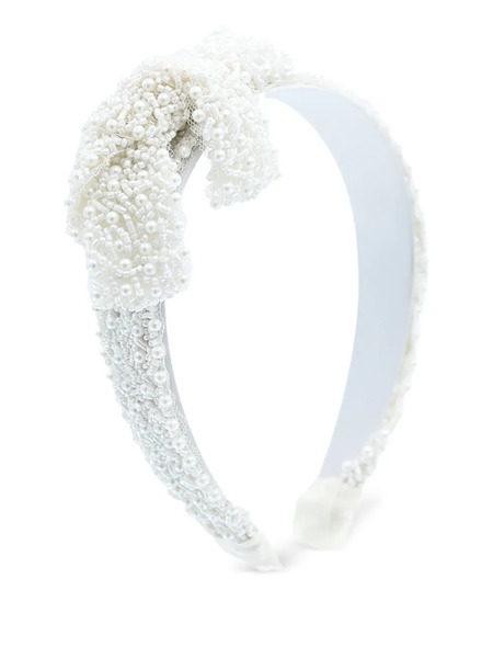  Mimi Tutu Beaded Bow Headband - White 