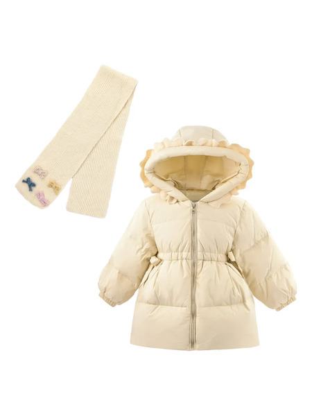  Mimi Tutu Ruffle-hood Coat Set (set Of Two) - Neutrals 