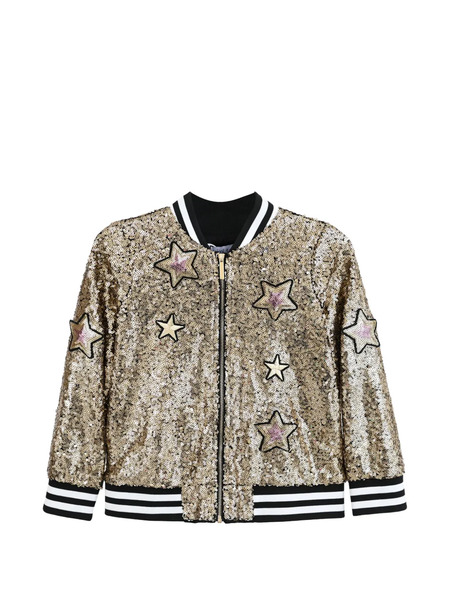  Mimi Tutu Sequin Star Bomber Jacket - Gold 